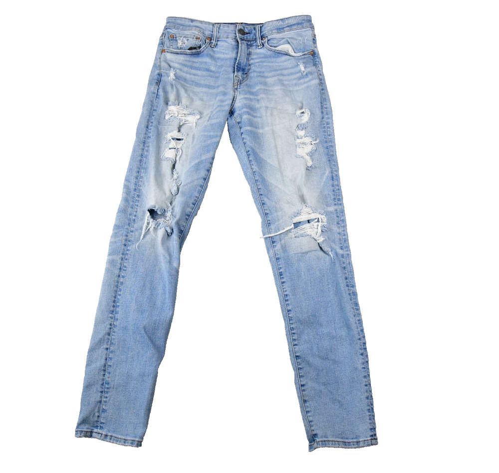 American Eagle Jeans Mens 30X34 (29x32 Meas) Athletic Distressed Denim